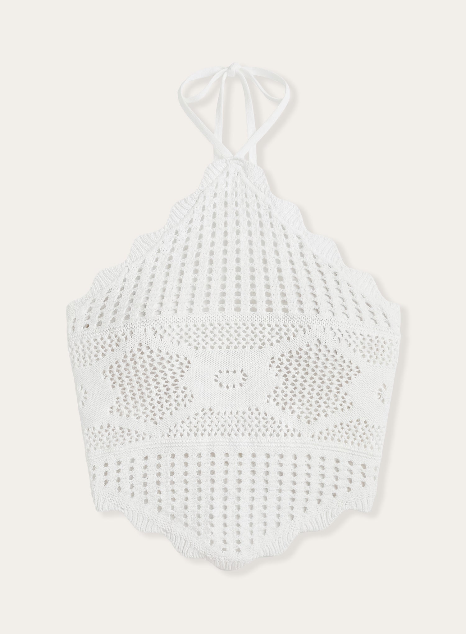 Cream Crochet Halterneck Top